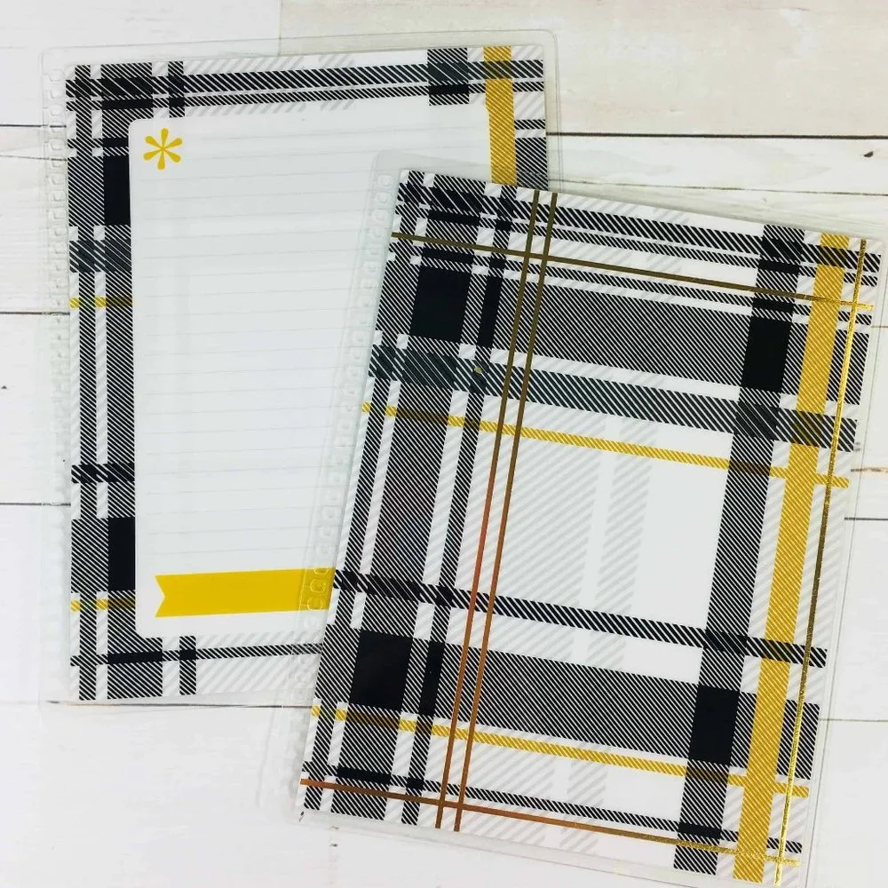 Erin Condren Seasonal Surprise Box Plaid Interchangeable Cover and Stickers